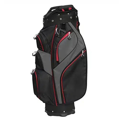 Majek Premium Men's Black Red Charcoal Golf Bag